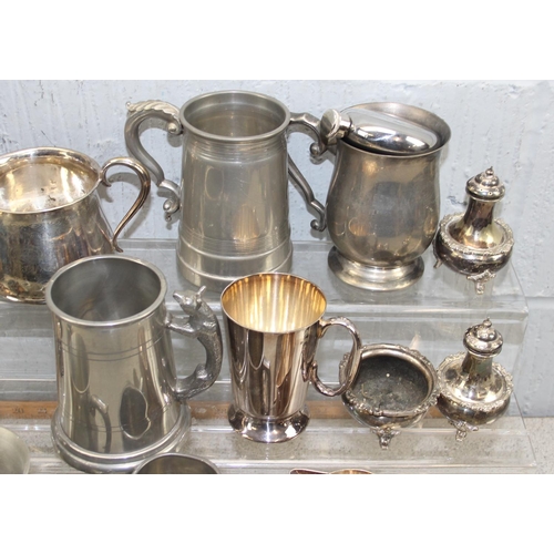 1059 - Qty of assorted antique and later silver plated items and other metalware