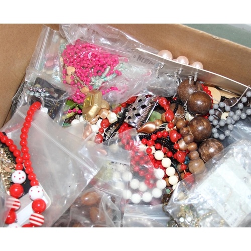 1196 - Box of assorted costume jewellery, approx 4kg gross