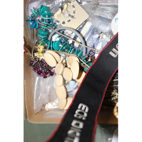 1197 - Box of assorted costume jewellery, approx 1.9kg gross