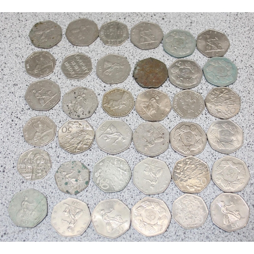 1274 - Qty of assorted collectable and out of circulation 50p coins, £18.50 face value