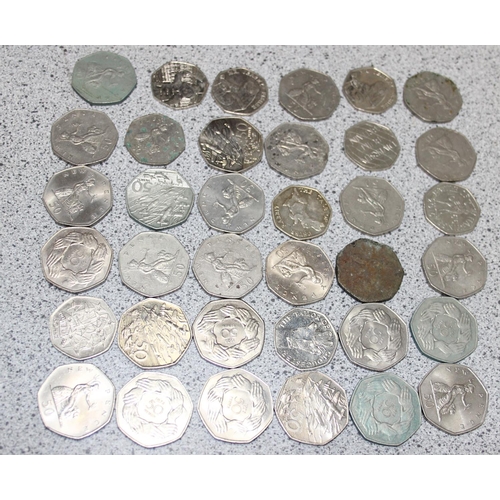 1274 - Qty of assorted collectable and out of circulation 50p coins, £18.50 face value