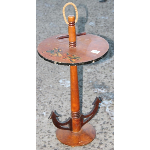 157 - An unusual vintage anchor shaped table with painted details