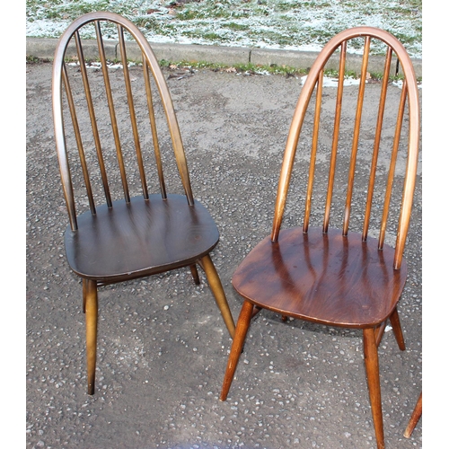 162 - Set of 6 Ercol high hoop back dining chairs, Golden Dawn finish