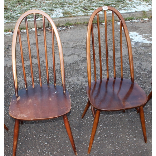 162 - Set of 6 Ercol high hoop back dining chairs, Golden Dawn finish