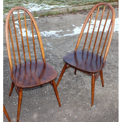 162 - Set of 6 Ercol high hoop back dining chairs, Golden Dawn finish