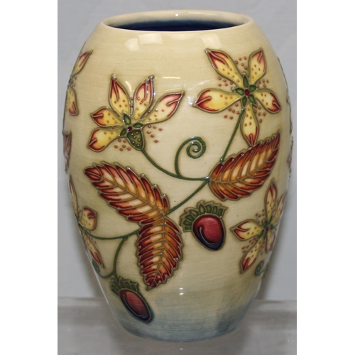 1699S - A rare Moorcroft vase designed by Emma Bossons, approx 14cm tall, unknown pattern