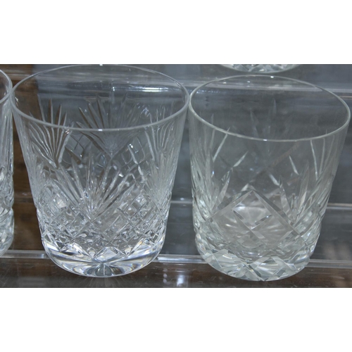 1854 - Qty of assorted crystal whisky tumblers, some sets