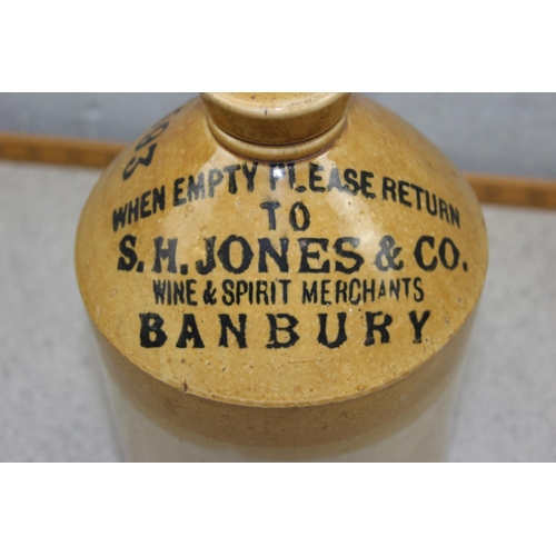 1874 - 3 vintage stoneware advertising flagons, all Banbury related, Hunt, Edmunds & Co, S.H. Jones, Watson... 