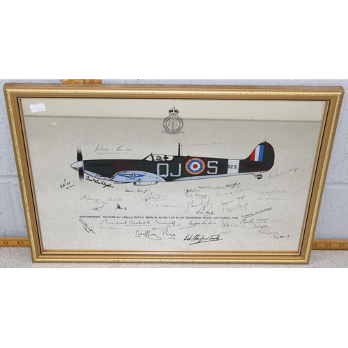 524 - 7 assorted plane & RAF related pictures/ mirrors