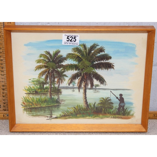 525 - 6 African School original paintings, all framed