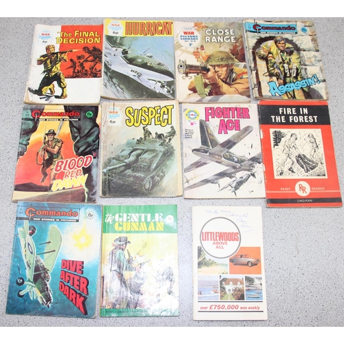 602 - Qty of assorted ephemera and books etc, some military related, some early DC & Marvel comics, MAC ca... 