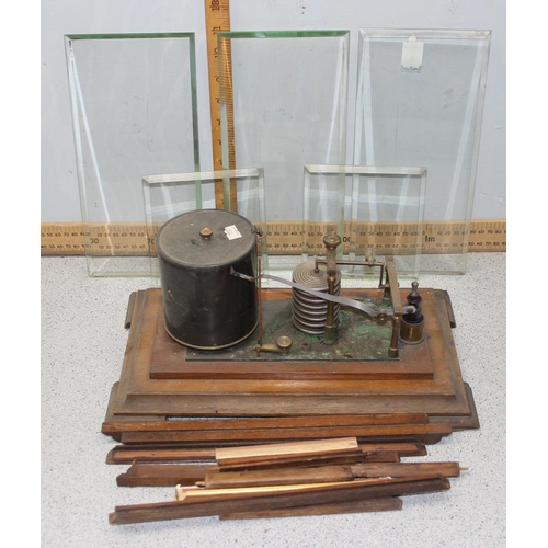 745 - An antique barograph for restoration, case deconstructed