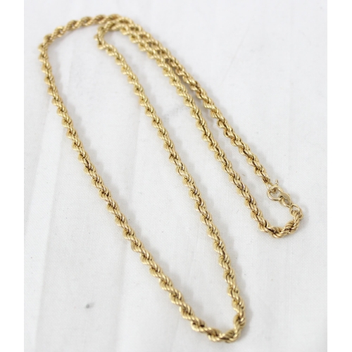 1104 - 9ct gold rope twist necklace, approx 5.59g gross, approx 50cm long