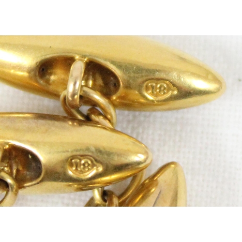 1172 - A pair of early 20th century 18ct gold cufflinks, approx 7.71g gross