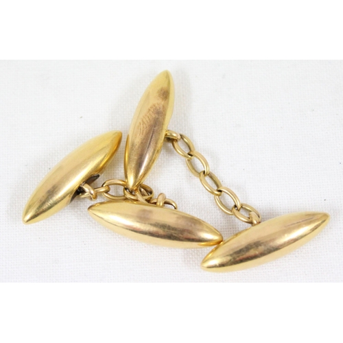 1172 - A pair of early 20th century 18ct gold cufflinks, approx 7.71g gross