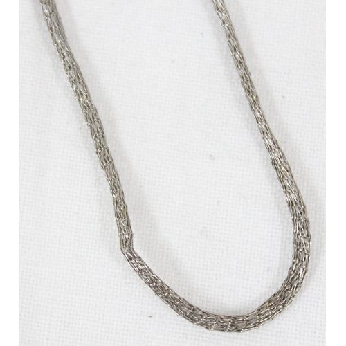 1179 - Italian 9ct white gold mesh necklace, approx 44cm long, approx 1.65g gross