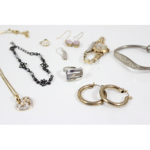 1183 - Small qty of assorted costume jewellery to inc some silver