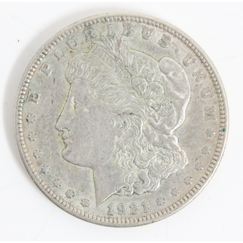 1229 - USA silver Morgan dollar coin, 1921 Denver mint