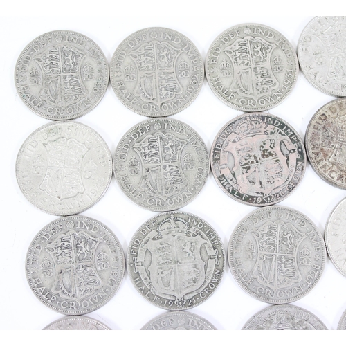 1236 - 20 assorted silver half crown coins, all 1920-46, approx 278.21g gross