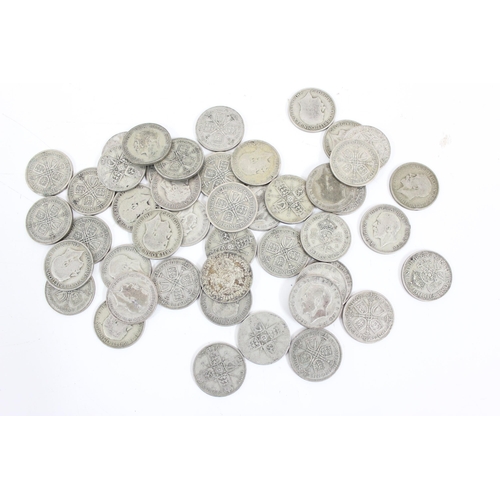 1237 - 46 assorted silver florin coins, all 1920-46, approx 507.77g gross