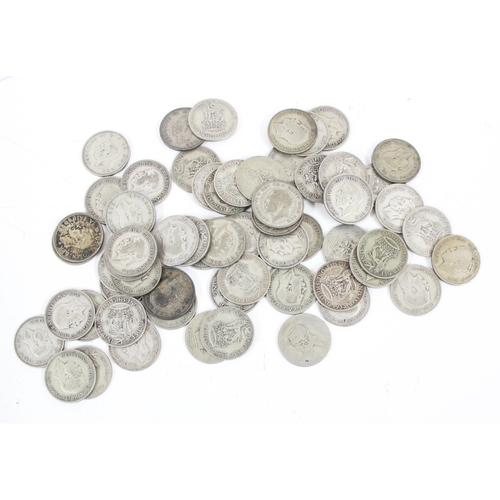 1239 - 62 assorted silver shilling coins, all 1920-46, approx 340.86g gross