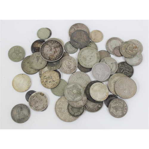 1245 - Qty of mixed world silver coins, various countries and purities, approx 321.82g gross