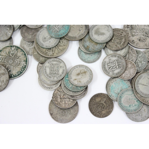 1269 - Qty of assorted British half silver coins, 1920-46, 3d to half crown, approx 422.87g gross