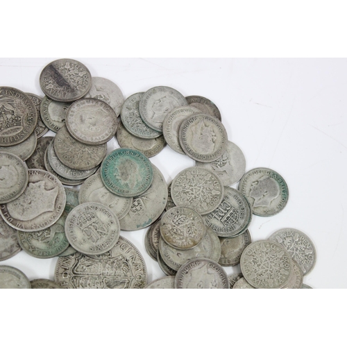 1269 - Qty of assorted British half silver coins, 1920-46, 3d to half crown, approx 422.87g gross