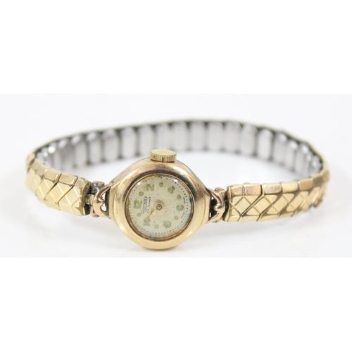 1346 - 9ct gold cased ladies Rotary watch on expanding gold plated strap, in box