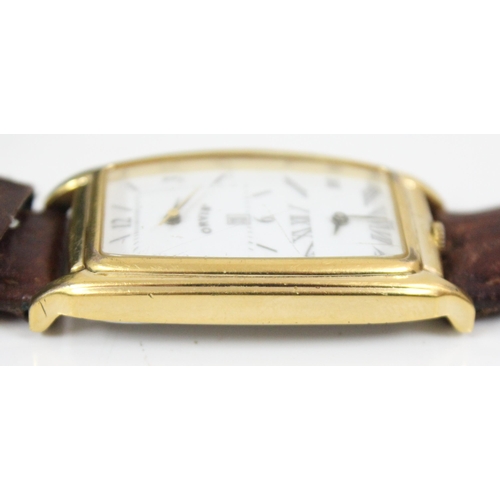 1349 - Orvis dualtime watch in gold plated case and original box