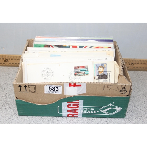 583 - Qty of assorted presentation pack stamps and a qty of FDC stamps