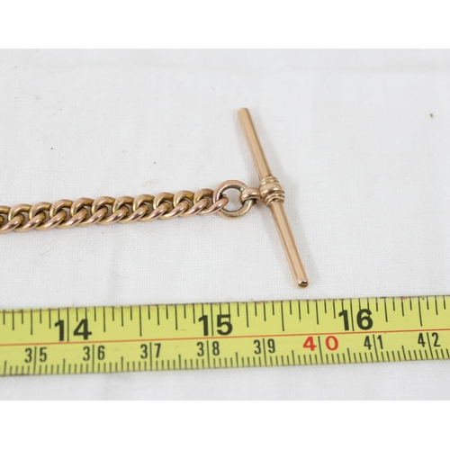 1100A - An impressive long 9ct gold Albert Chain, approx 40cm long, T-bar marked for Birmingham by W.H. Wilm... 