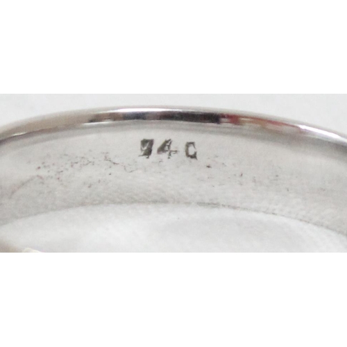 1199V - A large 14ct white gold wedding band ring, approx size Z+2, just marked 14c but XRF tested and confi... 