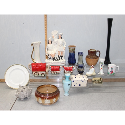 1890 - Qty of assorted ceramics and glass to inc Royal Doulton, Emma Bridgewater, Robin Hood flatback, Ayns... 