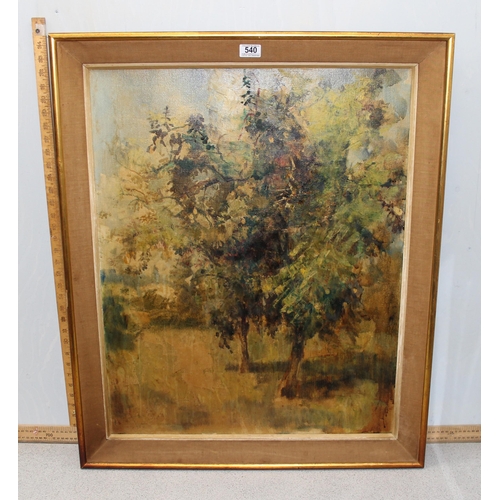 540 - A large mid-century oil on canvas entitled 