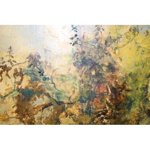 540 - A large mid-century oil on canvas entitled 