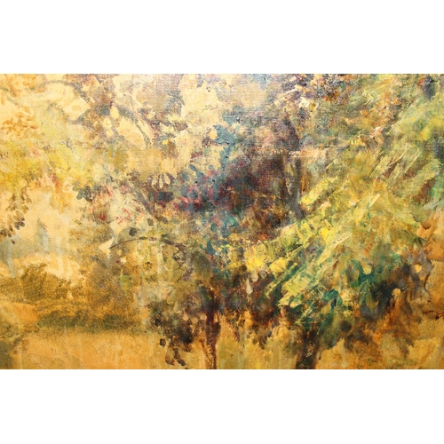 540 - A large mid-century oil on canvas entitled 