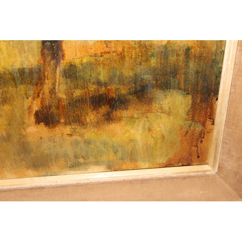 540 - A large mid-century oil on canvas entitled 