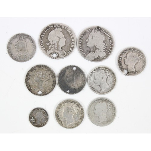 1222 - Qty of interesting small silver coins to inc an 1840 4d coin and other 18th century examples, all Qu... 