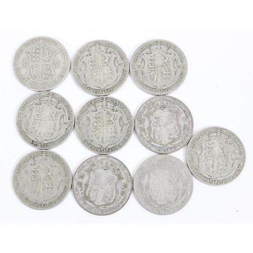 1223 - Qty of assorted British half silver coins, 1920-46, approx 210.96g gross