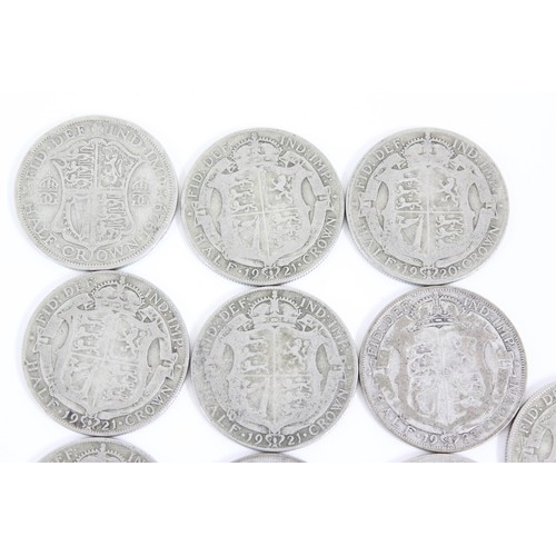 1223 - Qty of assorted British half silver coins, 1920-46, approx 210.96g gross