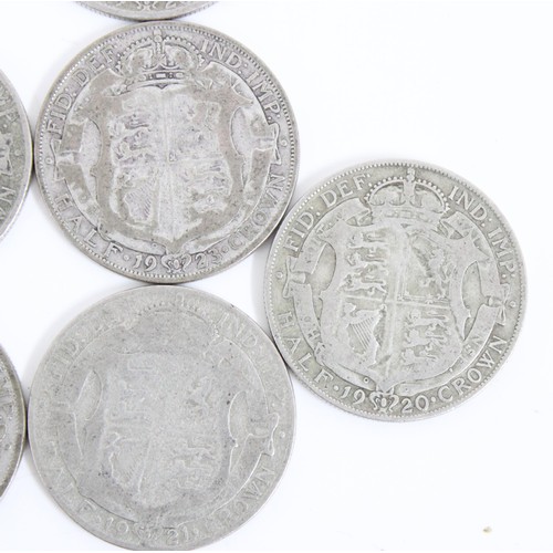 1223 - Qty of assorted British half silver coins, 1920-46, approx 210.96g gross