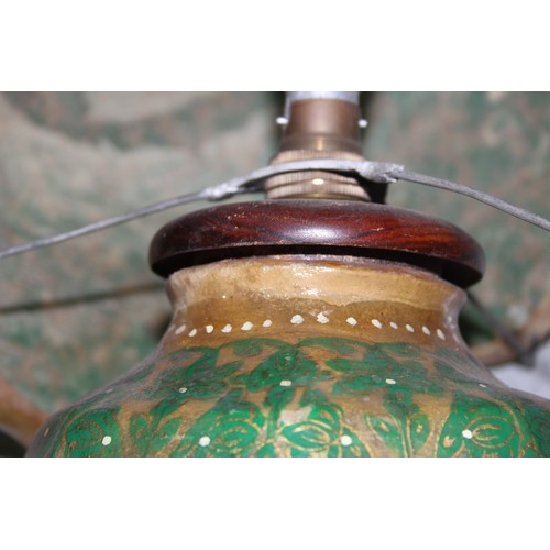 248 - An unusual vintage Kashmiri style animal hide table lamp in the manner of Liberty & Co