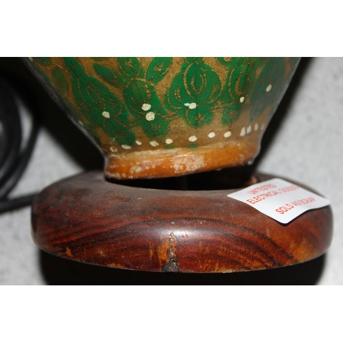 248 - An unusual vintage Kashmiri style animal hide table lamp in the manner of Liberty & Co