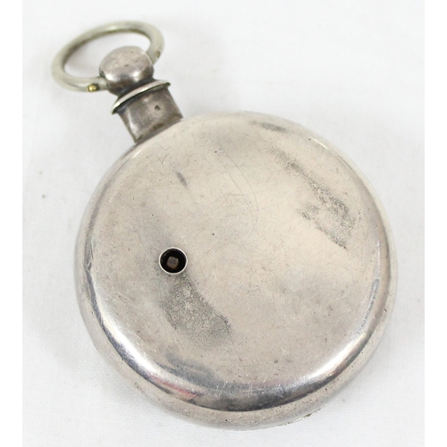 1301 - An antique silver cased fusee pocket watch, marks for London 1865