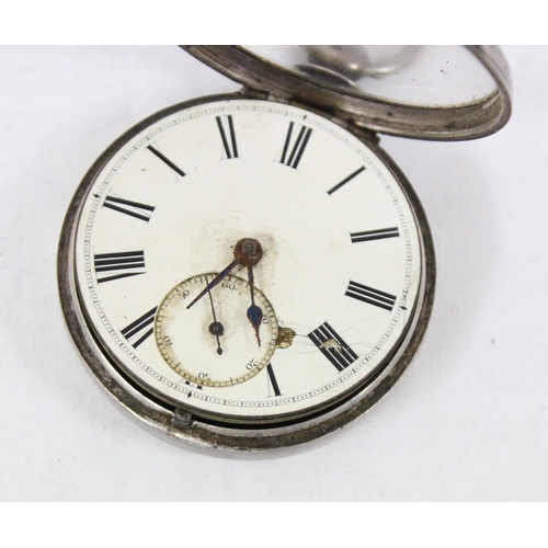 1301 - An antique silver cased fusee pocket watch, marks for London 1865