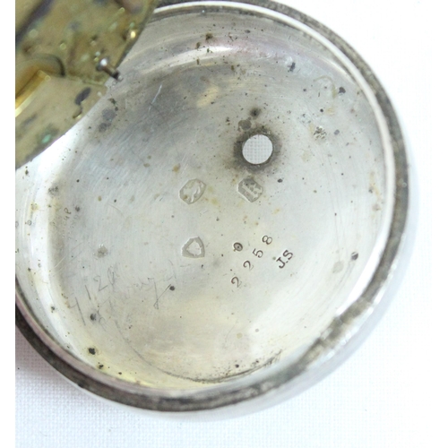 1301 - An antique silver cased fusee pocket watch, marks for London 1865