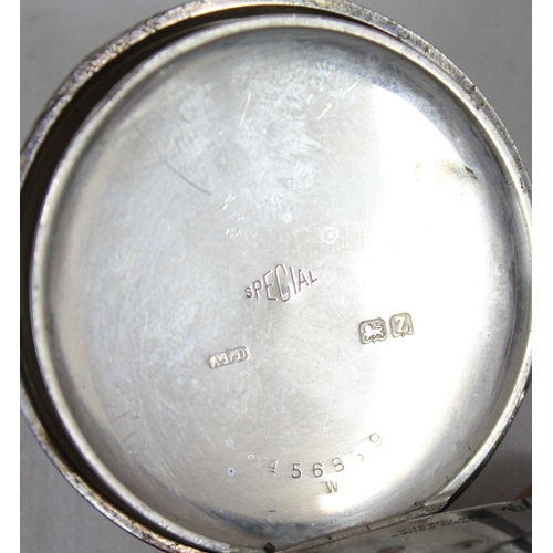 1303 - An early 20th century silver cased pocket watch by Renown, cased marked for Birmingham 1924 by Denni... 