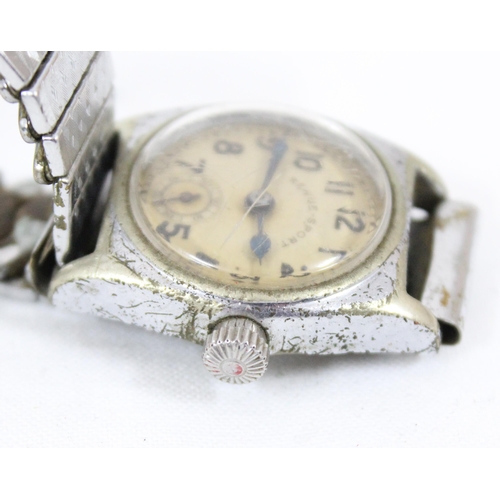 1305 - 3 vintage Art Deco period watches, Revue Sports, Services Airman & Tymo with luminous dial