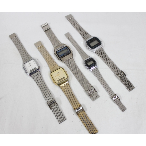 1311 - 4 vintage Casio watches with LCD displays and a LCD Sonic watch (5)